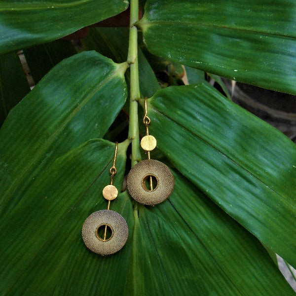 RHEA Gold Dot Dash Earrings