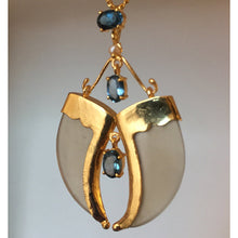 Load image into Gallery viewer, AVANI Gold Faux Tiger Claw Blue Imperial Pendant (without chain)
