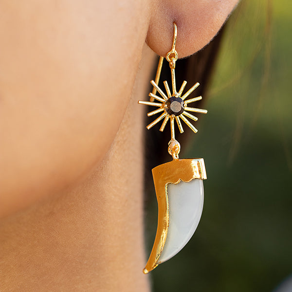 AVANI Gold Faux Tiger Claw Sunburst Earrings