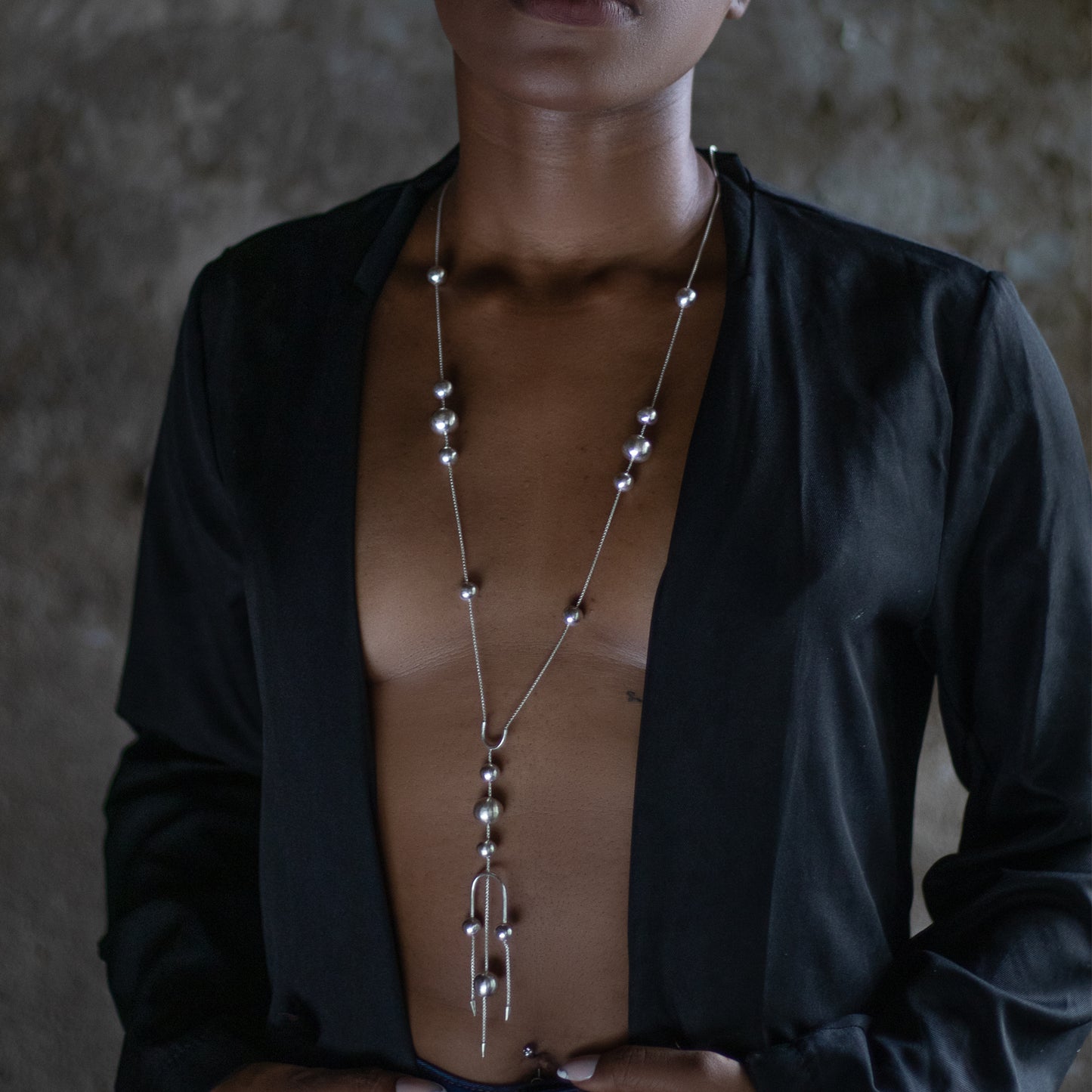 DECO Silver Trio Lariat