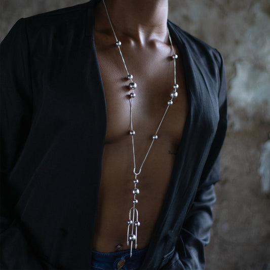 DECO Silver Trio Lariat