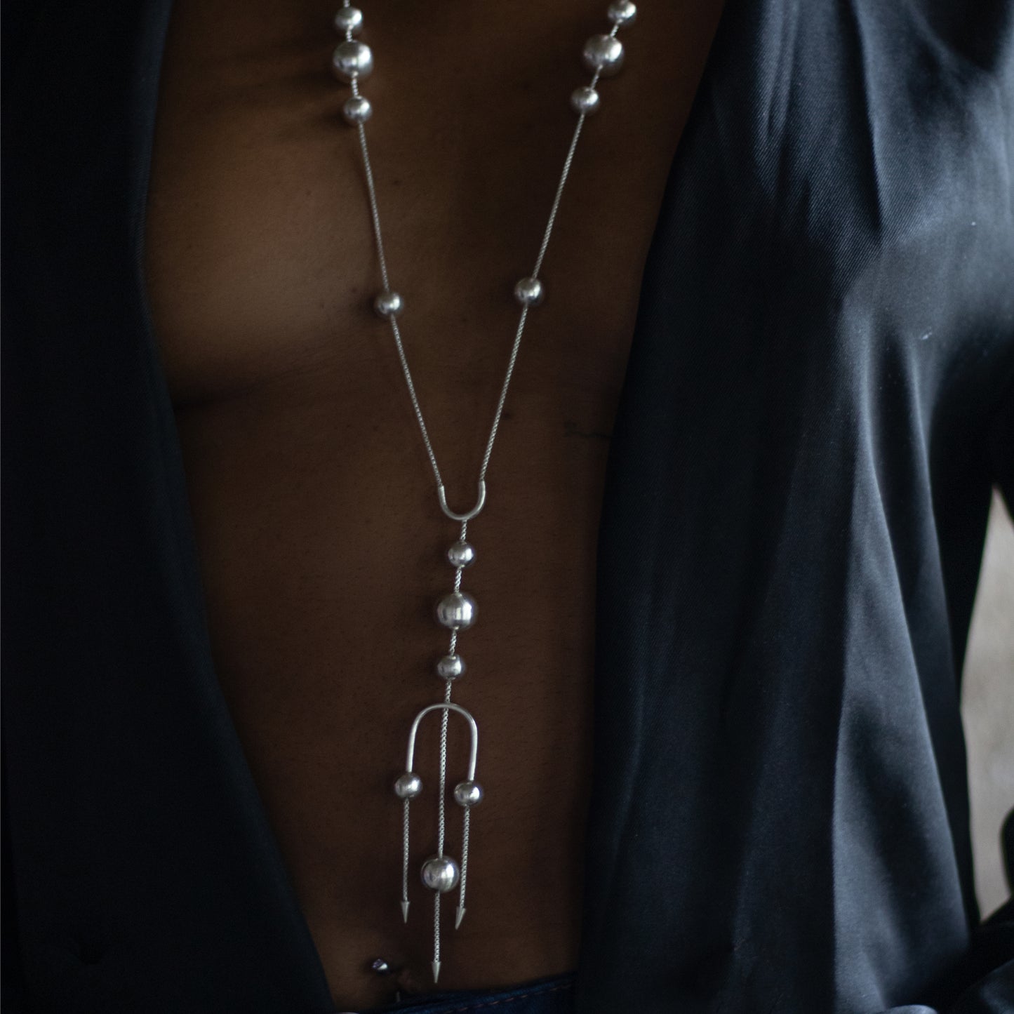 DECO Silver Trio Lariat