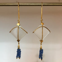 Load image into Gallery viewer, PATANG Small Moonstone WITH Lapiz Lazuli Tassel
