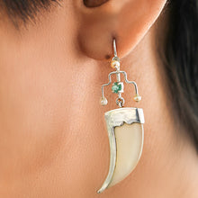 Load image into Gallery viewer, AVANI Faux Tiger Claw Green Royal Earrings
